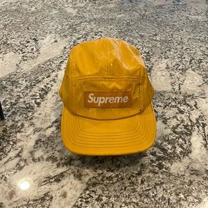 Supreme yellow full-leather dad cap.
